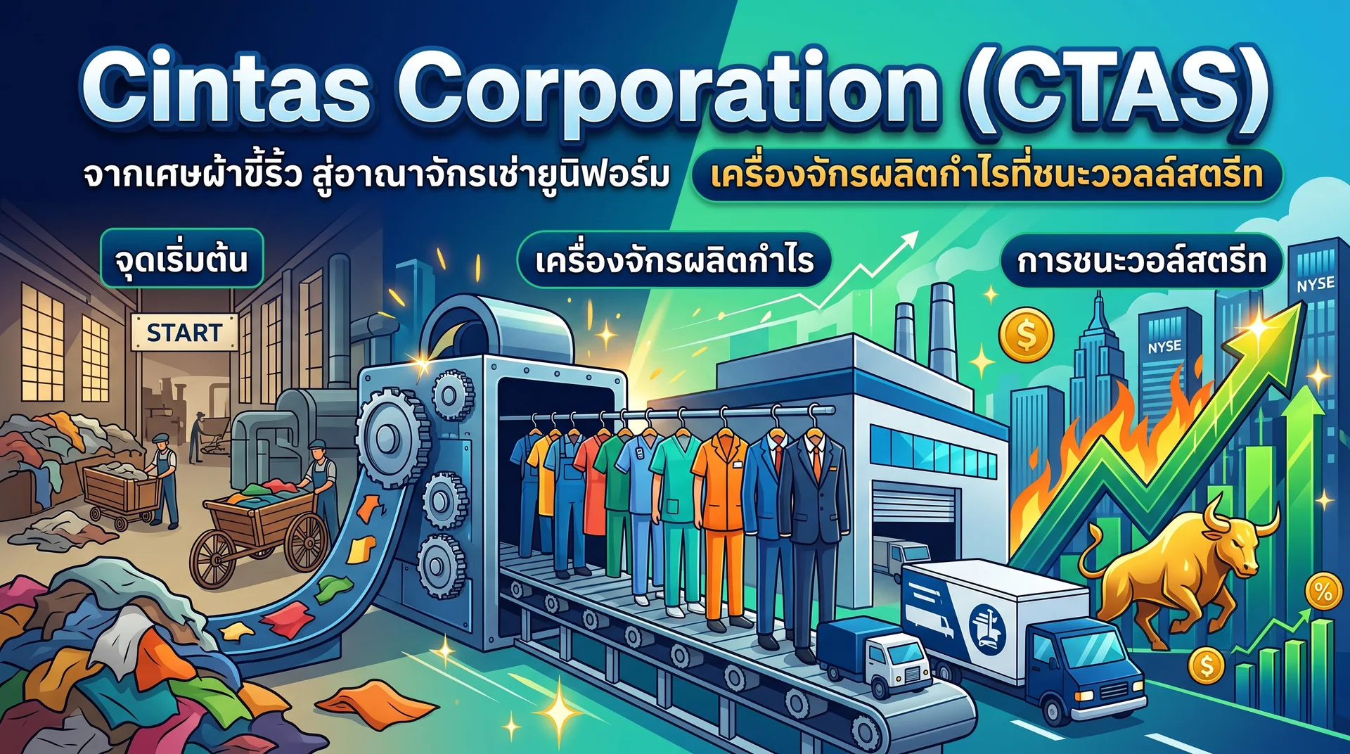 Cintas Corporation (CTAS) : จากเศษผ้าขี้ริ้วสู่อาณาจักรเช่ายูนิฟอร์ม เครื่องจักรผลิตกำไรที่ชนะวอลล์สตรีท